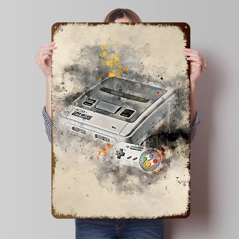 Retro Gaming Bar - Gaming Metal Poster Custom Wall Art
