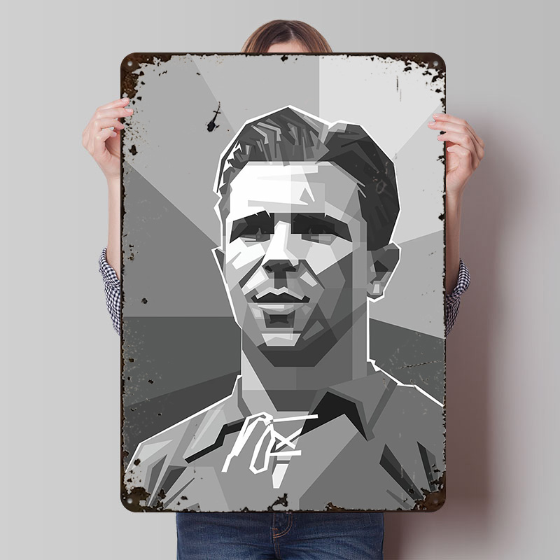 Retro Gaming Bar - Ferenc Puskas Poster Customized Vintage Metal