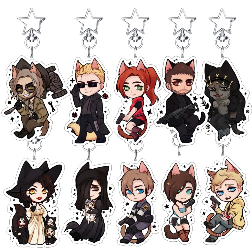 Retro Gaming Keychain - Resident Evil 6cm Acrylic Stand Keychain
