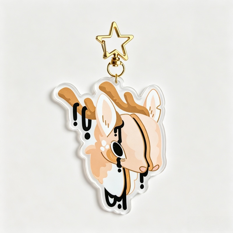 Dripping Gore Deer Acrylic Key - Retro Gaming Keychain 评论和价格