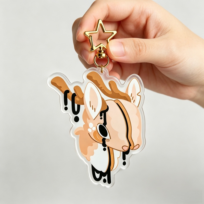 Dripping Gore Deer Acrylic Key - Retro Gaming Keychain 评论和价格