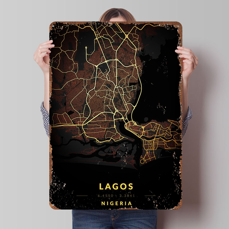 Lagos City Map Poster Customiz - Retro Gaming Bar 评论和价格