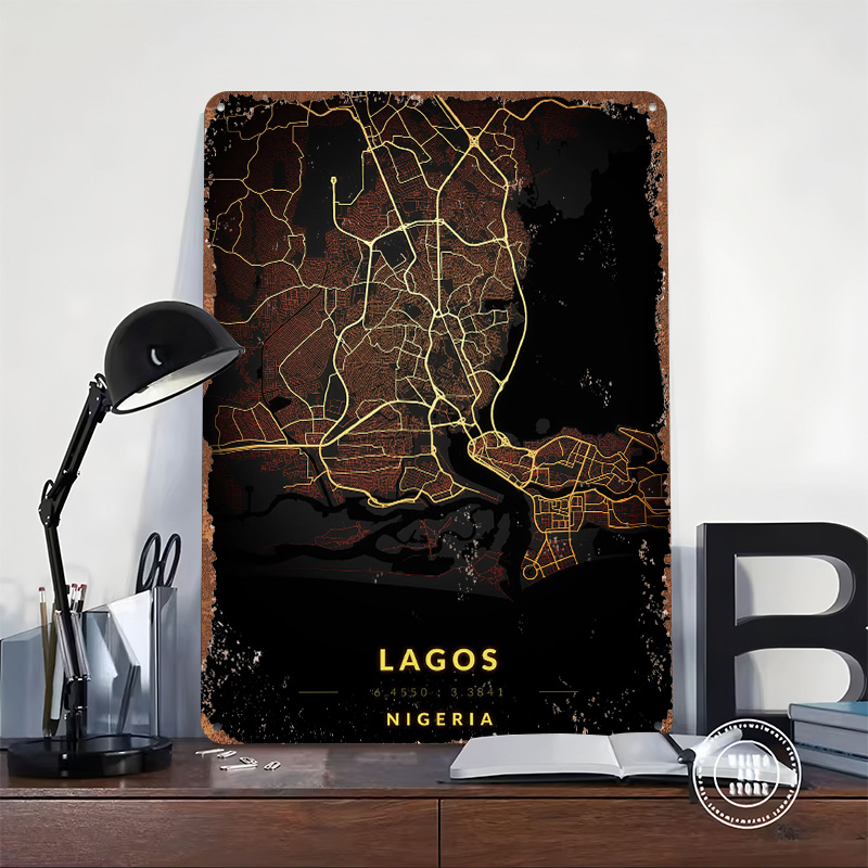 Lagos City Map Poster Customiz - Retro Gaming Bar 评论和价格