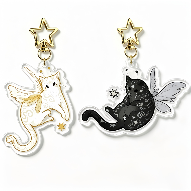 Fairy Cat Acrylic Keychain |   - Retro Gaming Keychain 评论和价格
