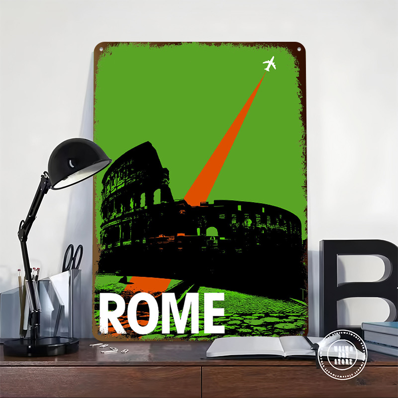 Rome Travel Metal Poster Custo - Retro Gaming Bar 评论和价格