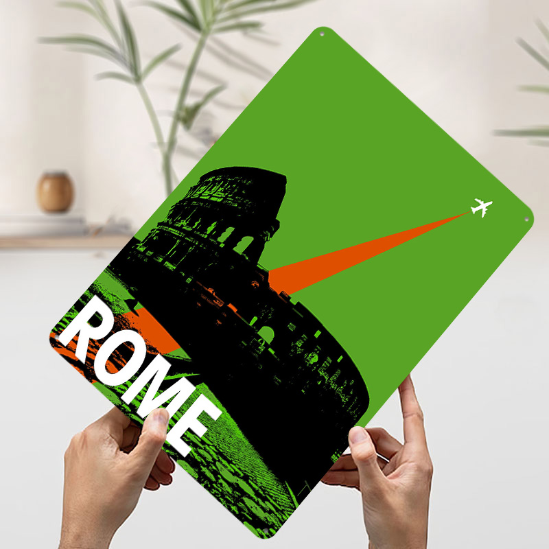 Rome Travel Metal Poster Custo - Retro Gaming Bar 评论和价格