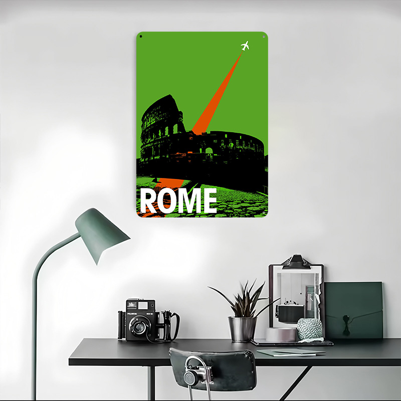 Rome Travel Metal Poster Custo - Retro Gaming Bar 评论和价格