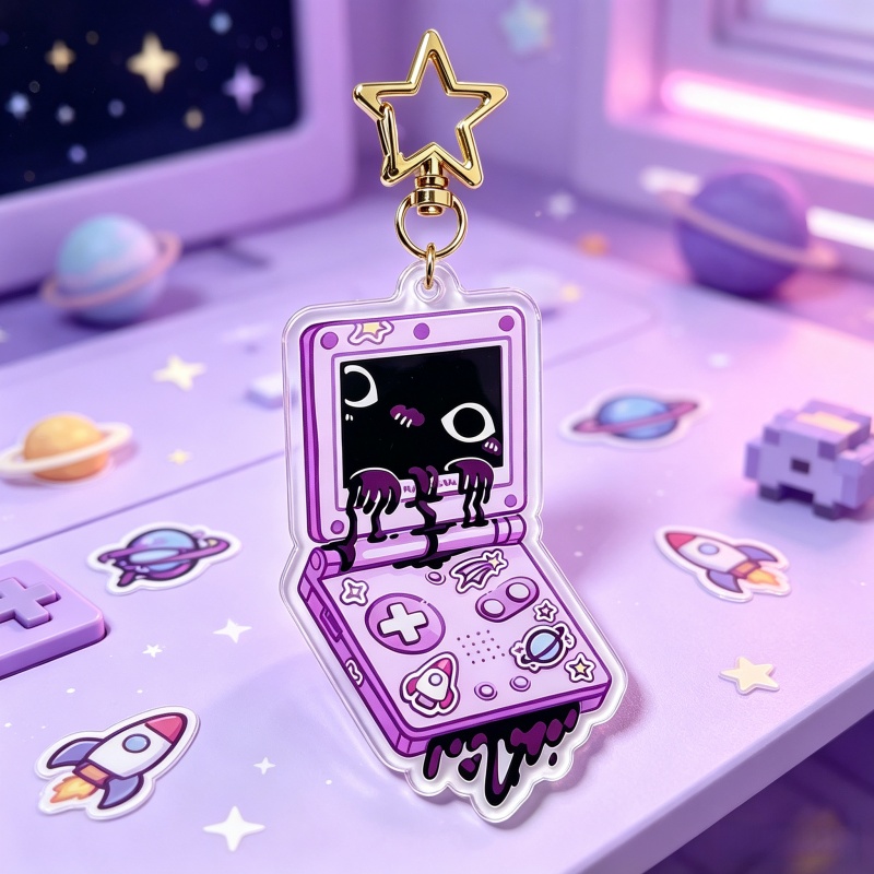 Creepy Game Console Acrylic Ke - Retro Gaming Keychain 评论和价格