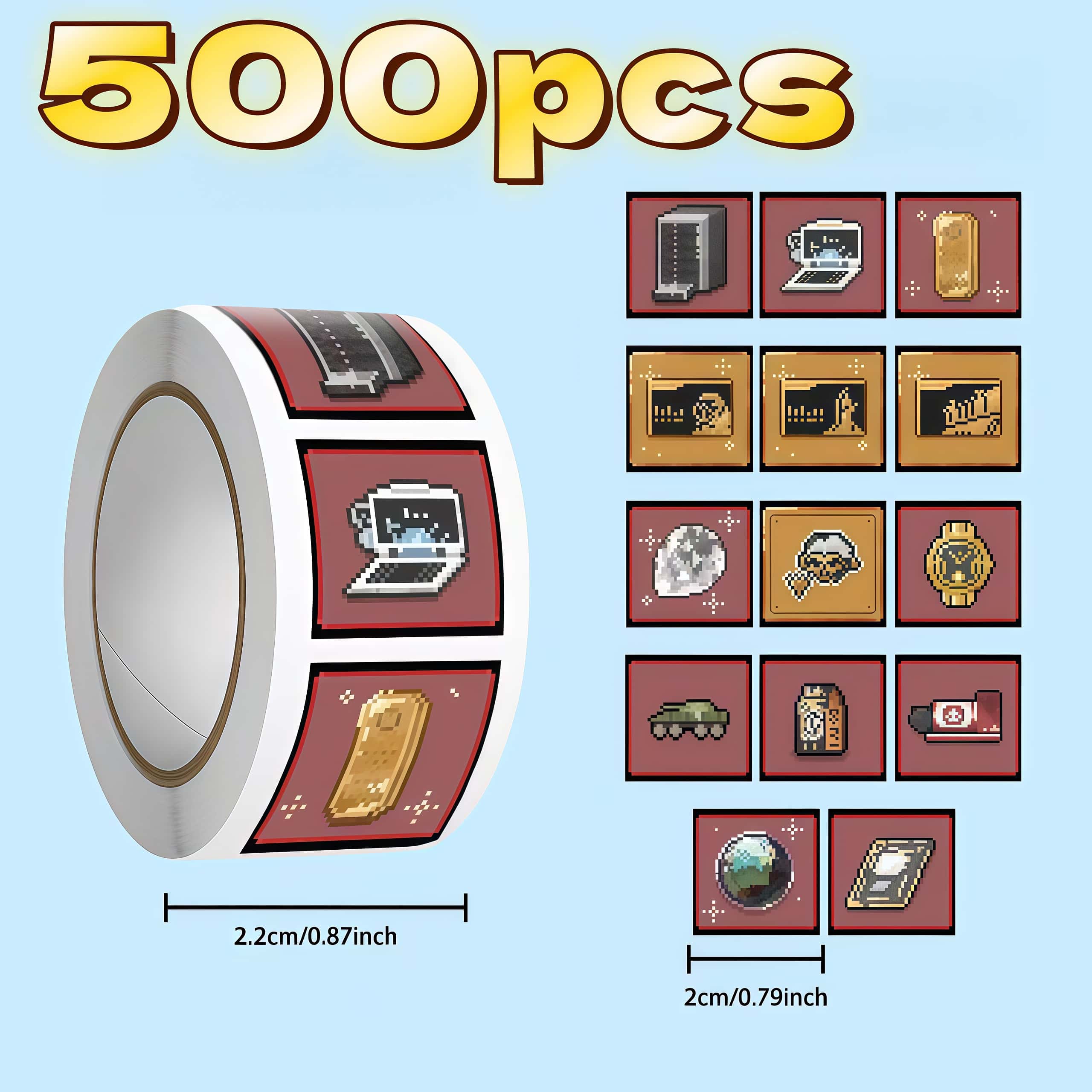 500Pcs Delta Game Pixel Sticke - Retro Gaming Bar 评论和价格