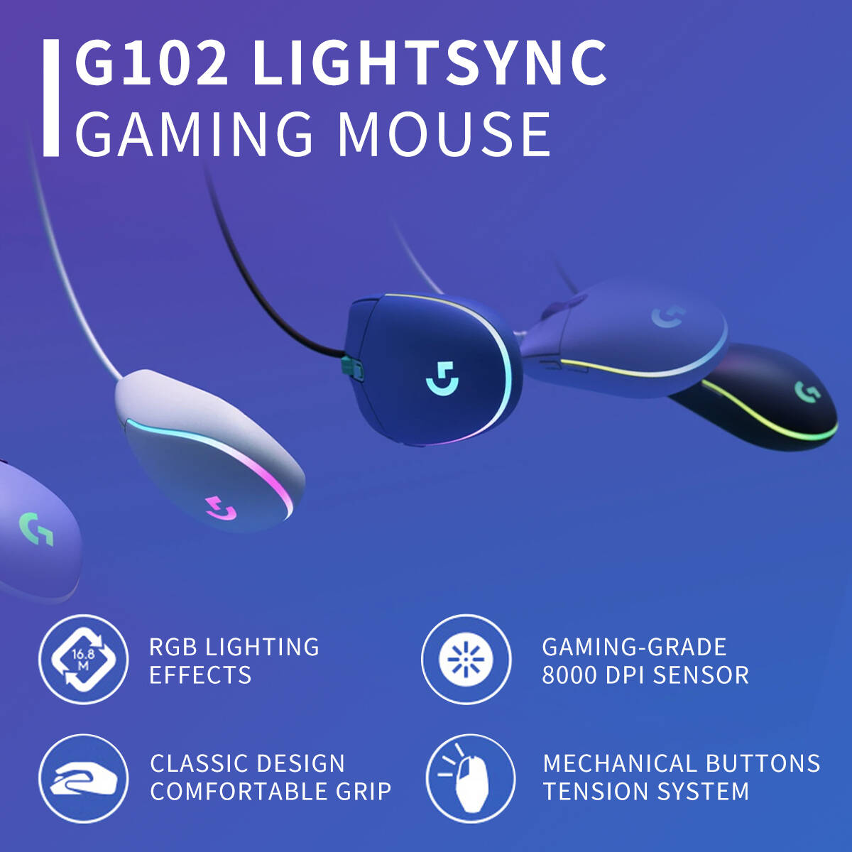 G102 Logitech G203 Wired USB M - Logitech Mouse G203 评论和价格
