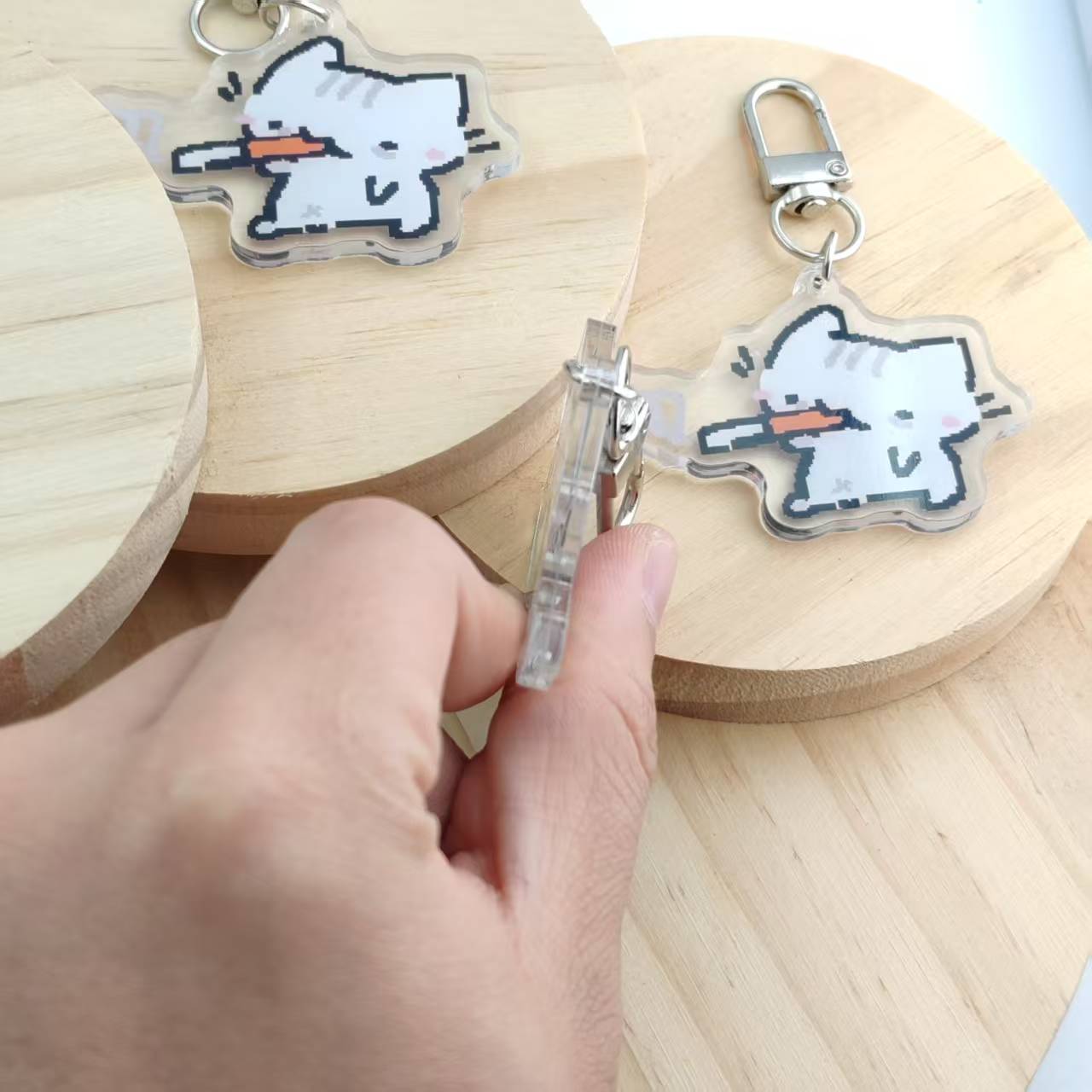 2d Flat Pixel Cat Keychain - G - Retro Gaming Keychain 评论和价格